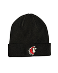 Bonnet noir broderie lion enfant