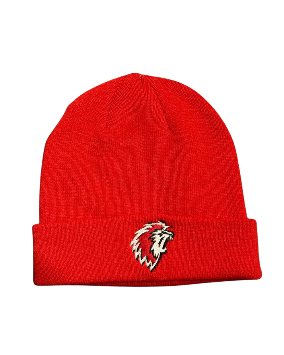 Bonnet rouge broderie lion enfant