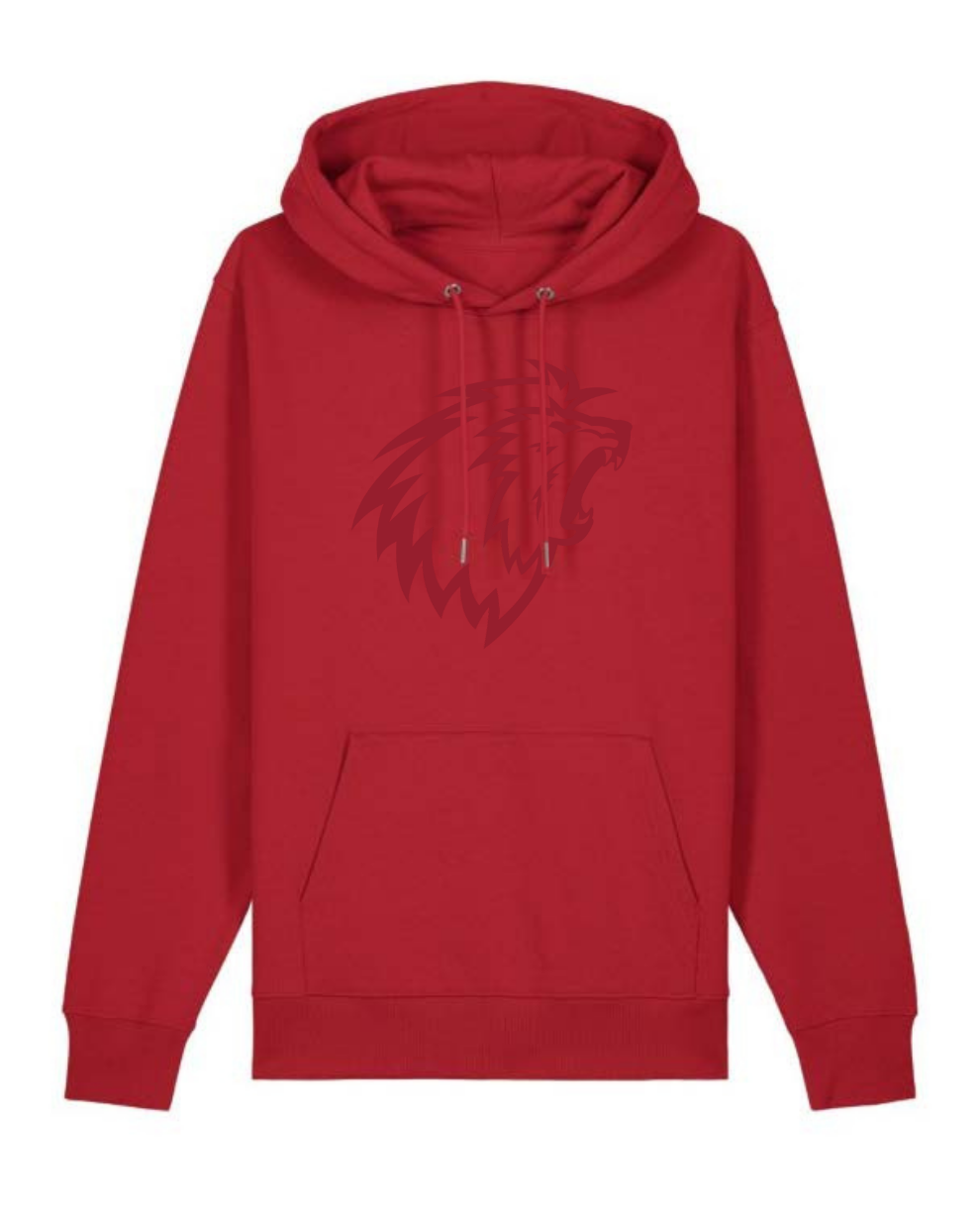 Grand Lion Hoodie rouge embossé